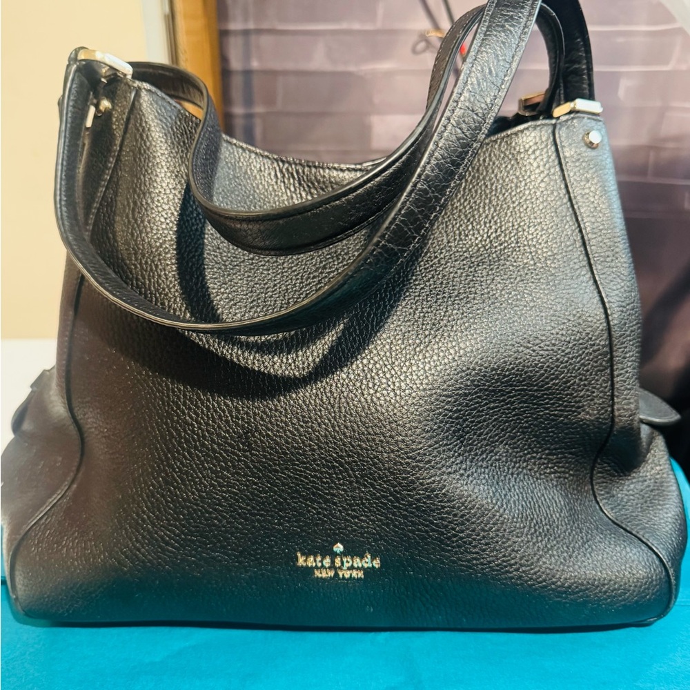 kate spade Black Pebbled Leather Shoulder Bag